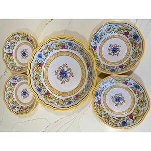 Sur La Table Deruta Style Raffaellesco Pattern 5 Bowls Melamine Multicolor